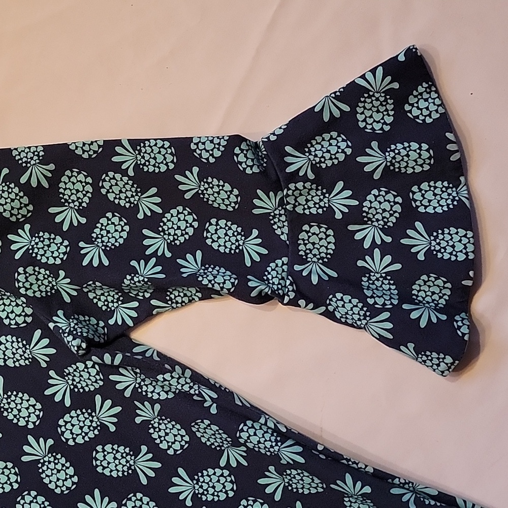 Gingy Navy Blue Womens Cotton Dress with Pineapple Design - Picture 4 of 7